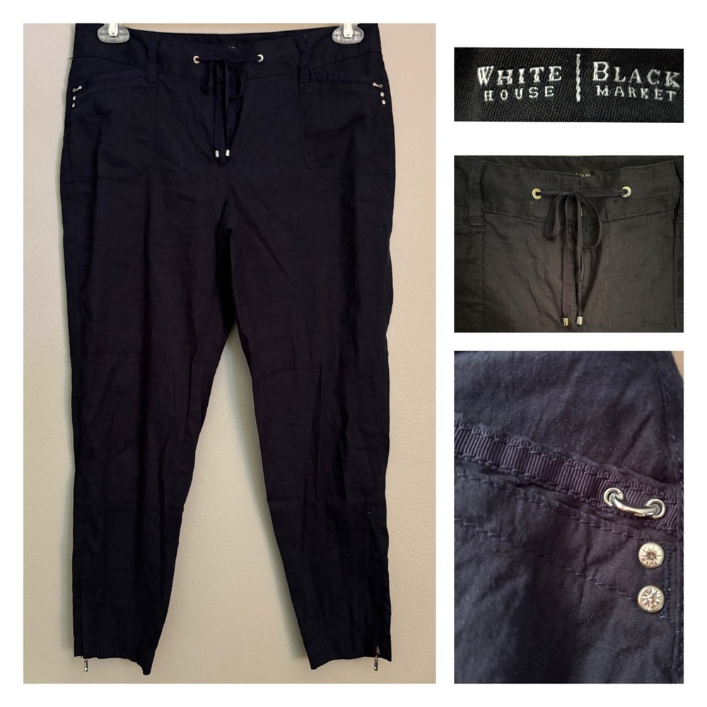 White House Black Market Navy Crop Pants